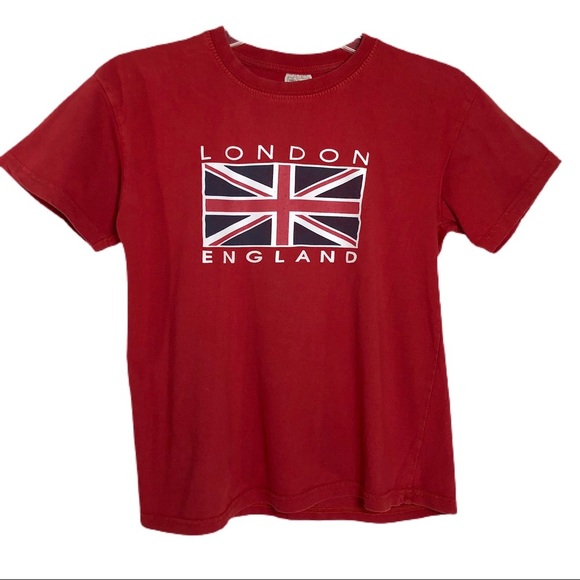 Kids London England Short Sleeve Red Tee - Picture 1 of 6